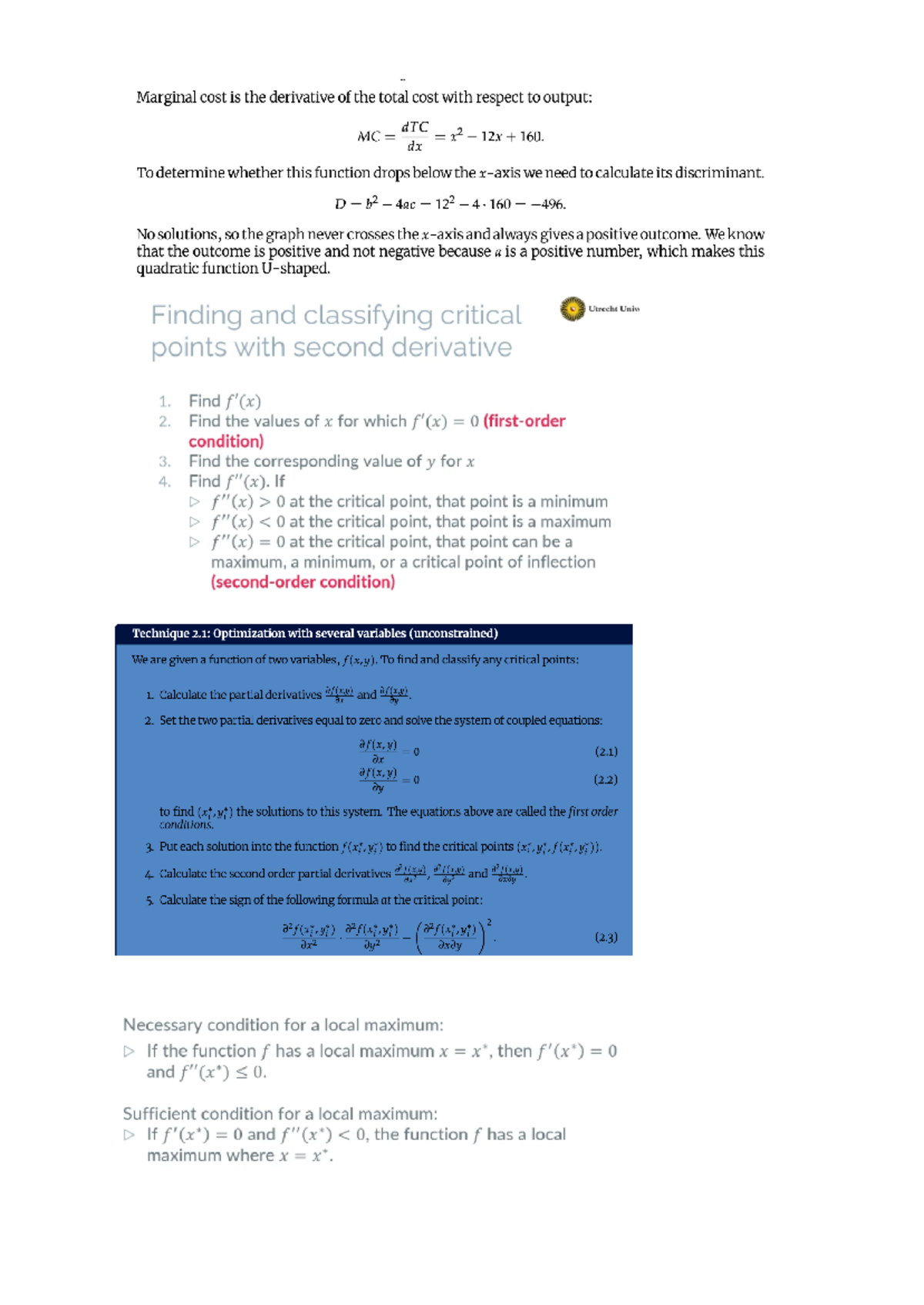 Mathematics notes - Mathematics for Economists - Partial derivatives ...