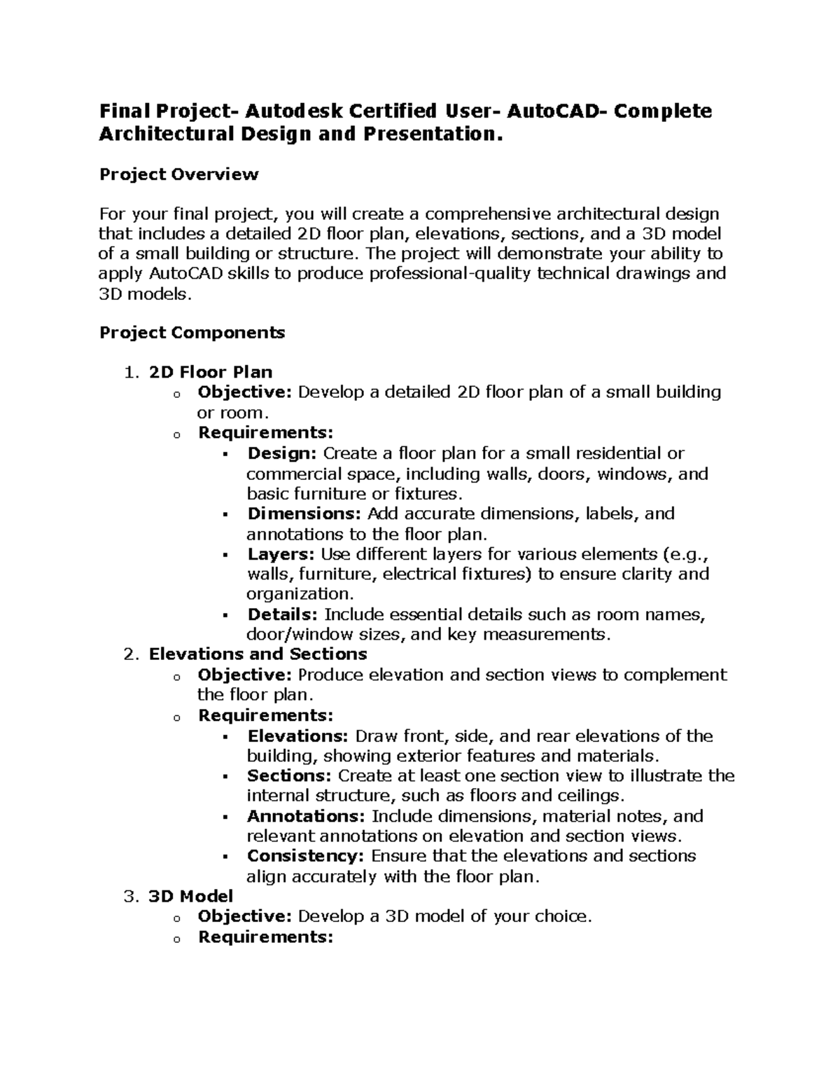 Final Project - AutoCAD 2023: Complete Architectural Design ...
