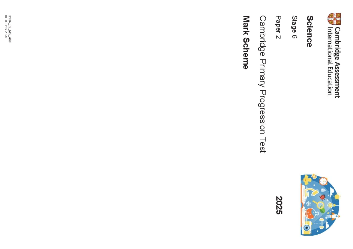 Cambridge IGCSE Math 0580/2025 Specimen Paper 2 Mark Scheme - Studocu