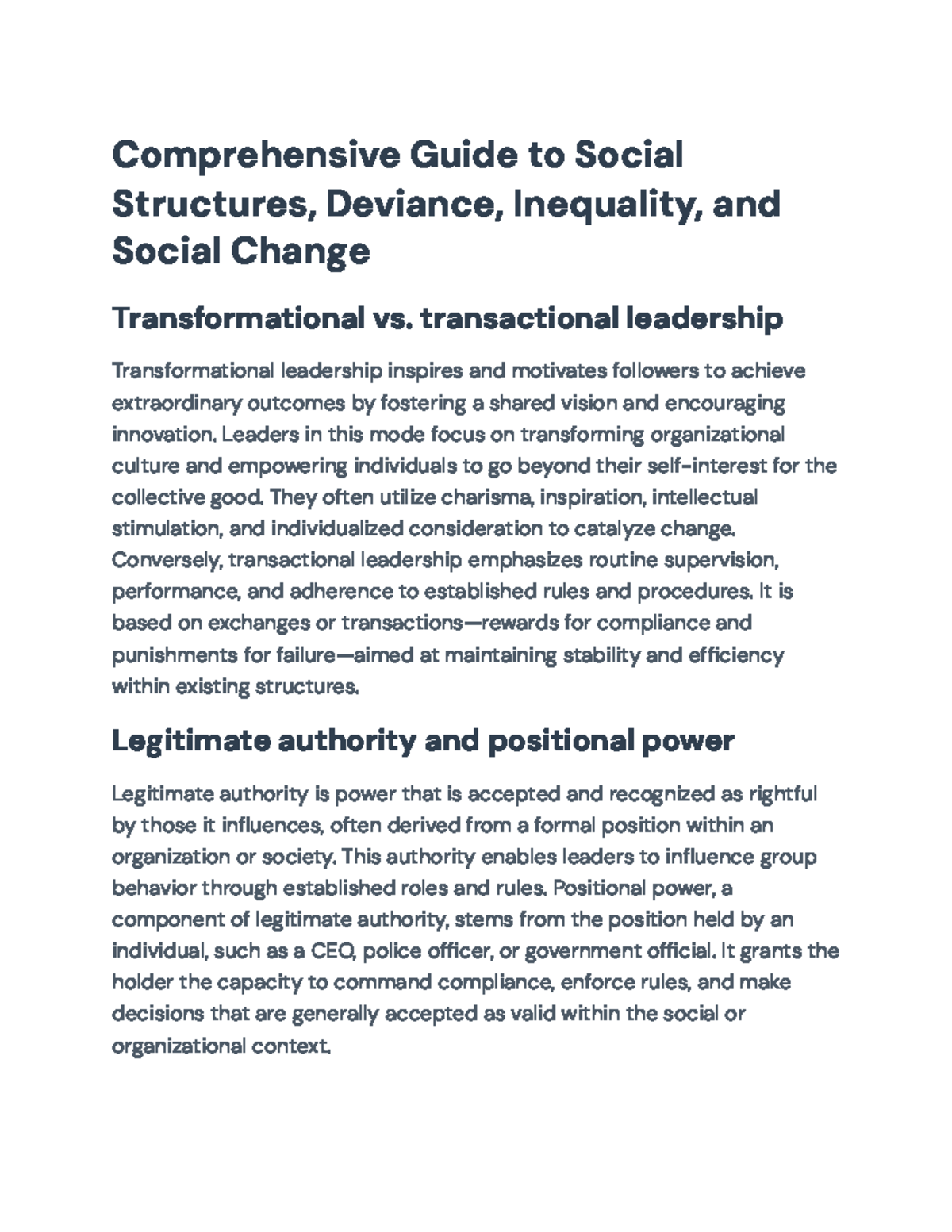 Comprehensive Social Structures & Change: Insights on Inequality ...