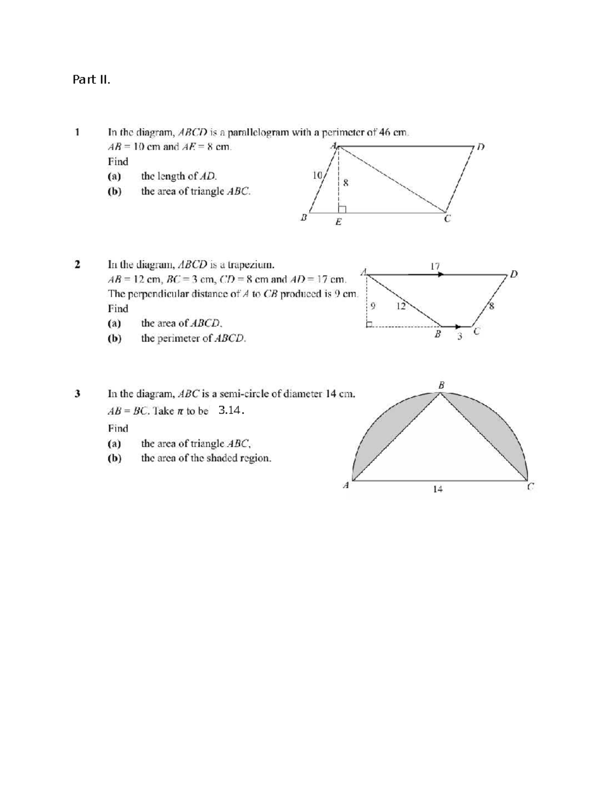 Part II - Geometry Practice Problems and Solutions - Studocu