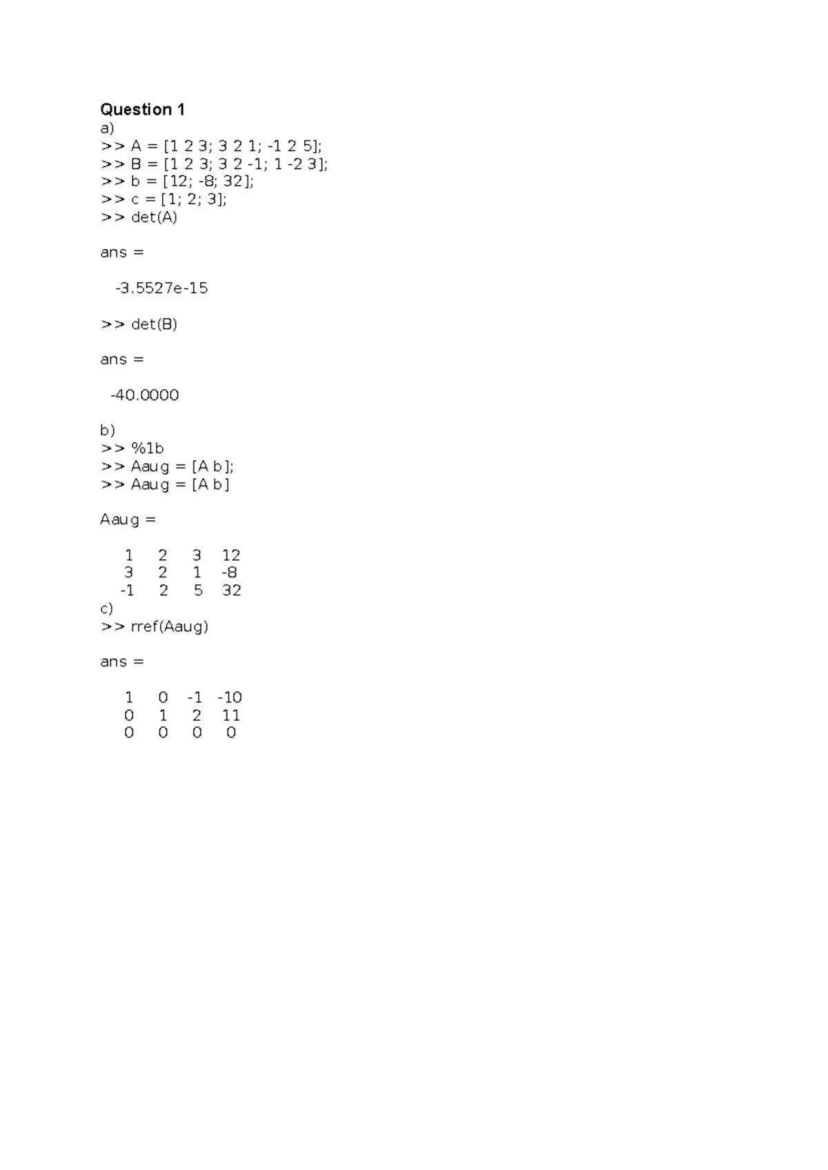 MATLAB Assignment: Solutions and Analysis for Course Code XYZ123 - Studocu