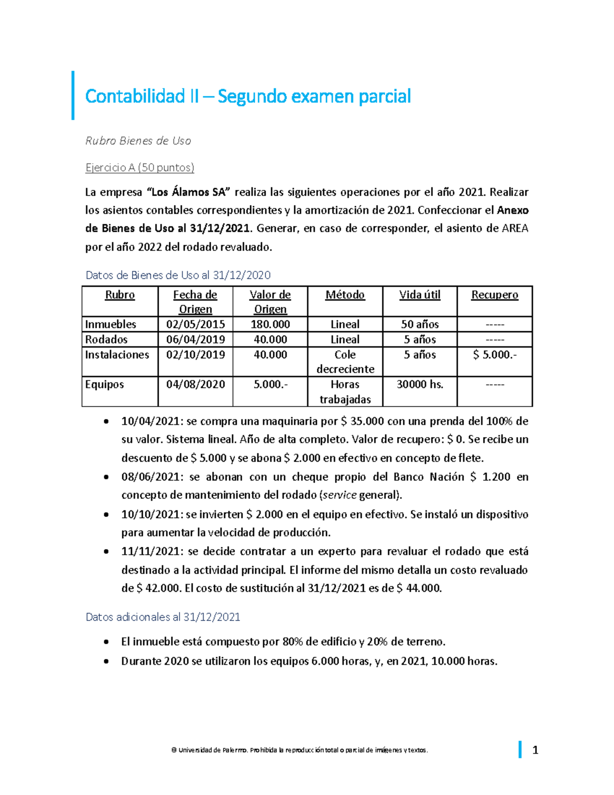 Contabilidad II - modelo segundo examen parcial - UP - Studocu
