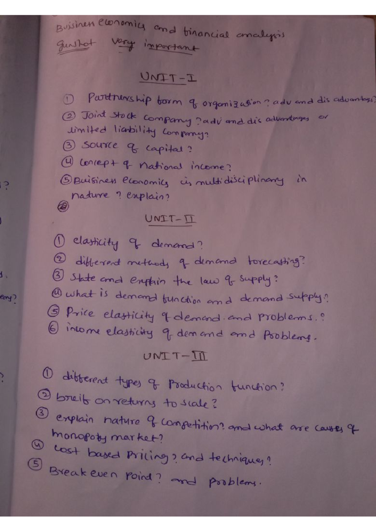 Jntuh r18 befa all units important - Business economics and financial ...