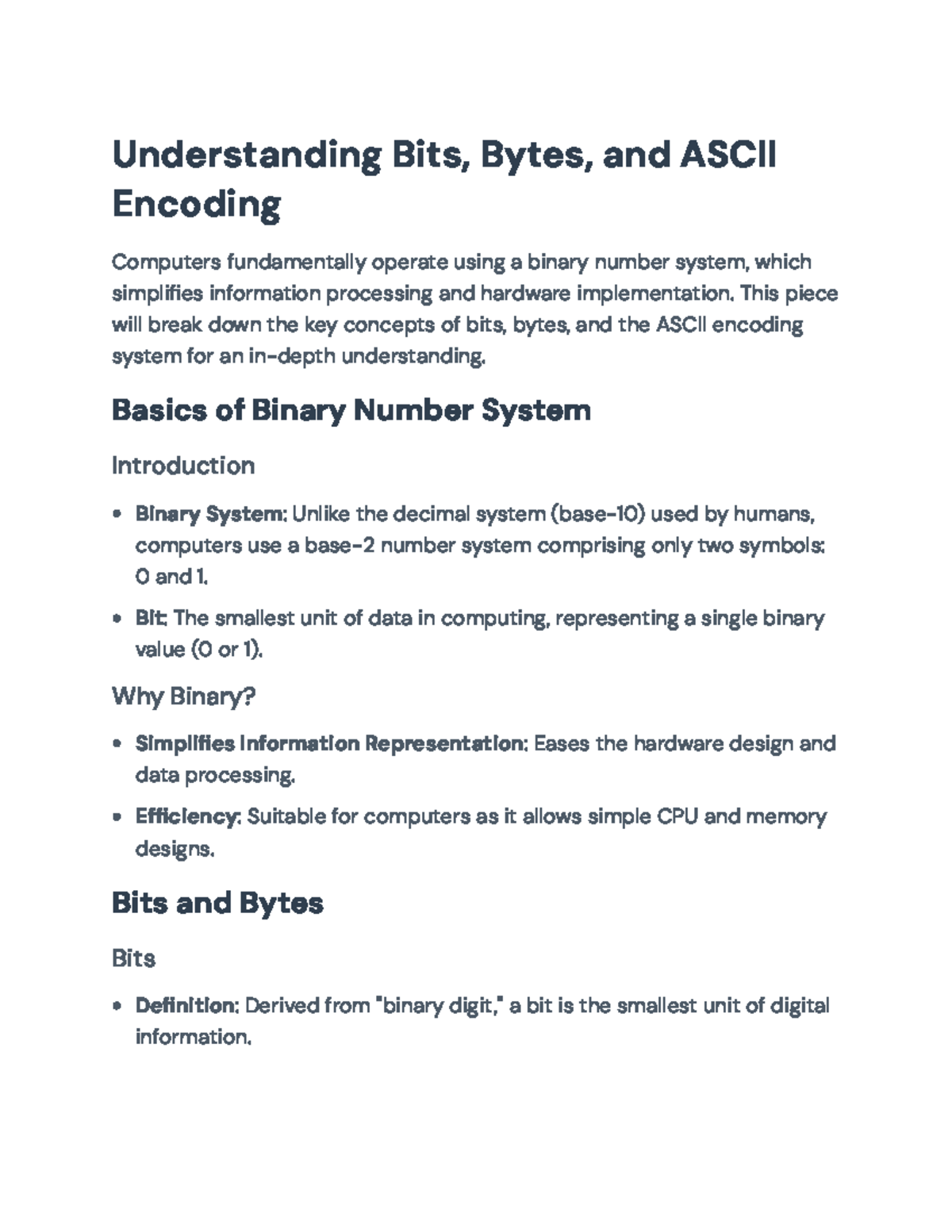 Understanding Bits, Bytes, and ASCII Encoding Fundamentals ...