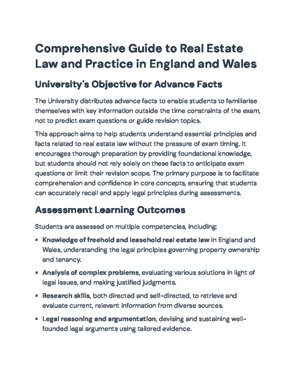 Comprehensive Guide to Real Estate Law (LAW 101) - Key Principles and ...