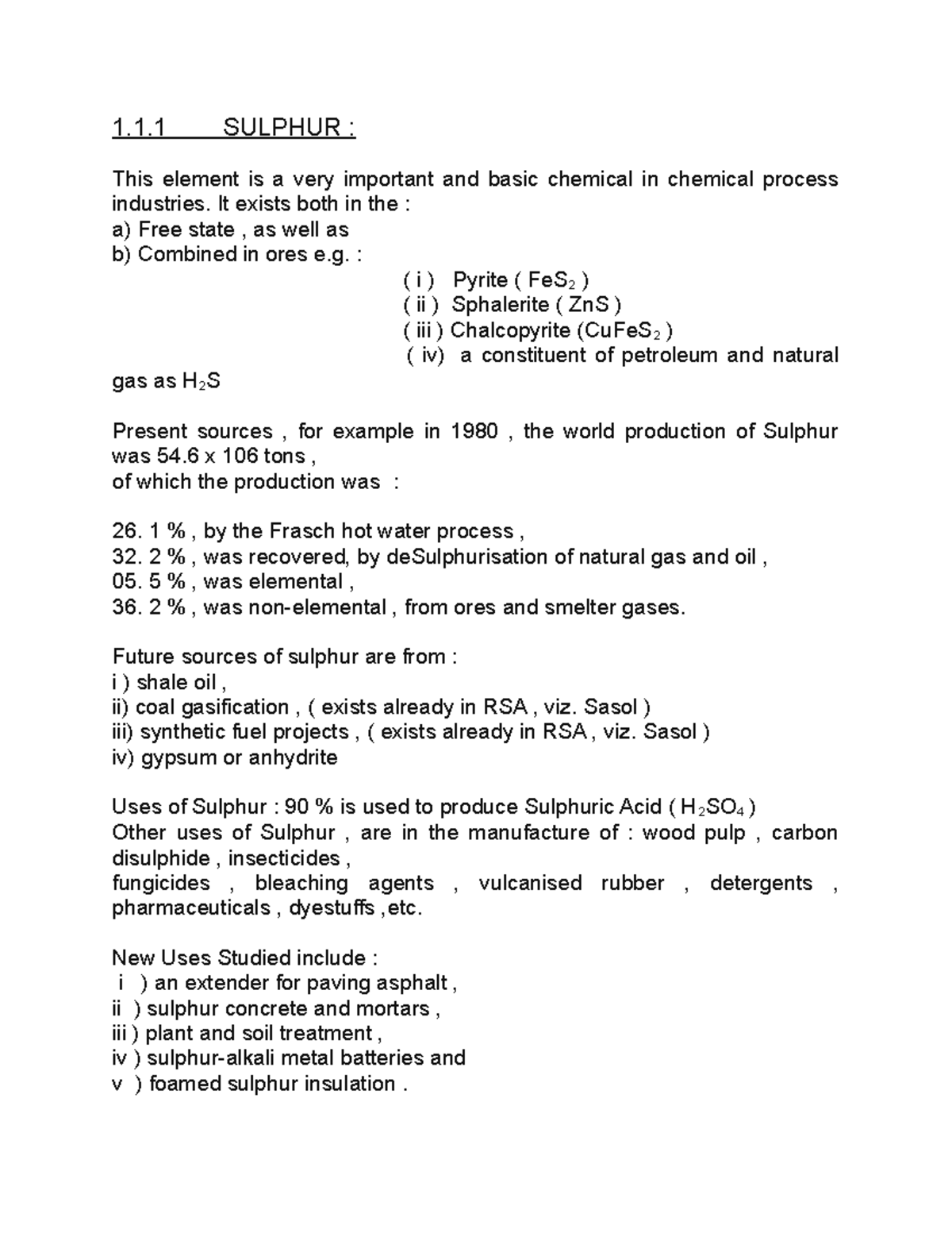 CPI Chptr 1 - Chemical Processes in Inorganic Chemicals Overview - Studocu