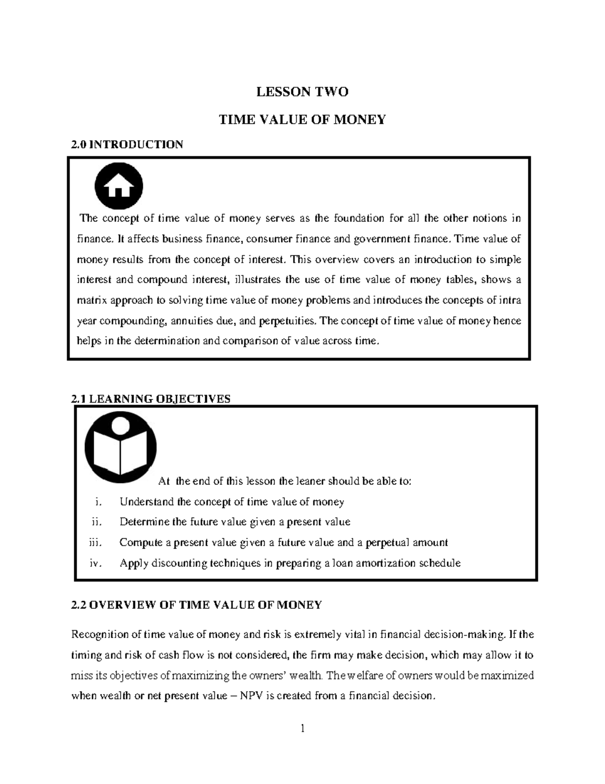 Financial Management Lesson: Understanding Time Value of Money - Studocu