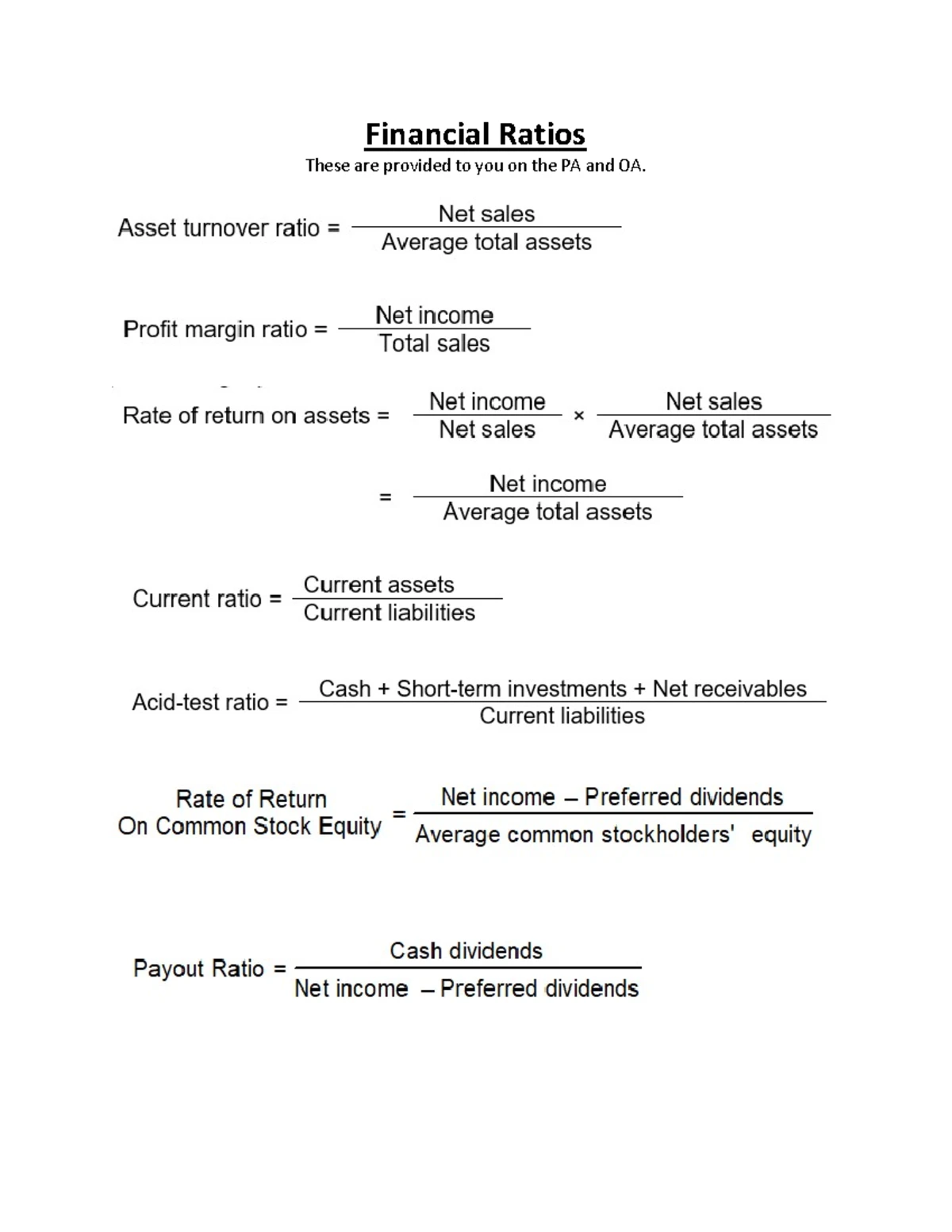 CVP Formula Sheet - CVP FORMULAS SHEET CVP Formula – CVP Equation ...