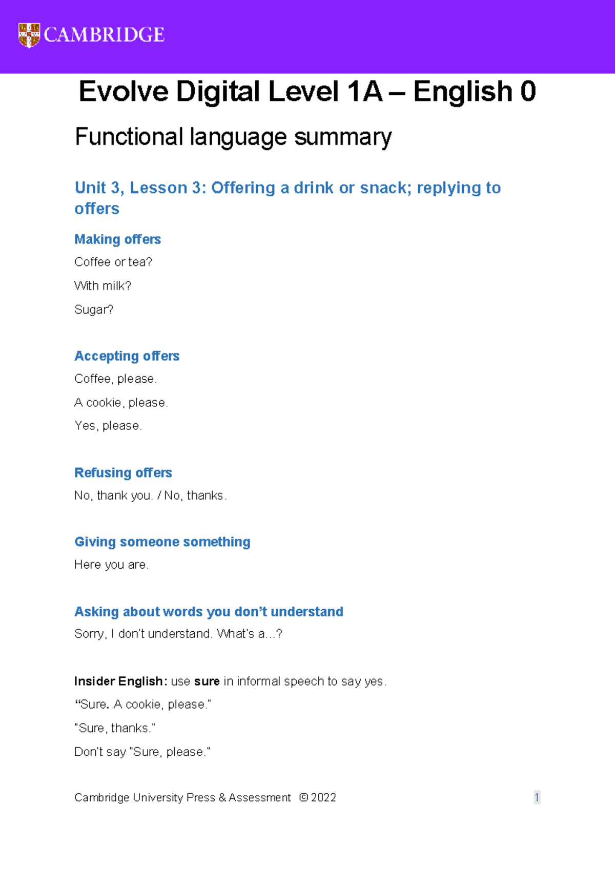 Unit 3 - E0 - Functional language - Cambridge University Press ...