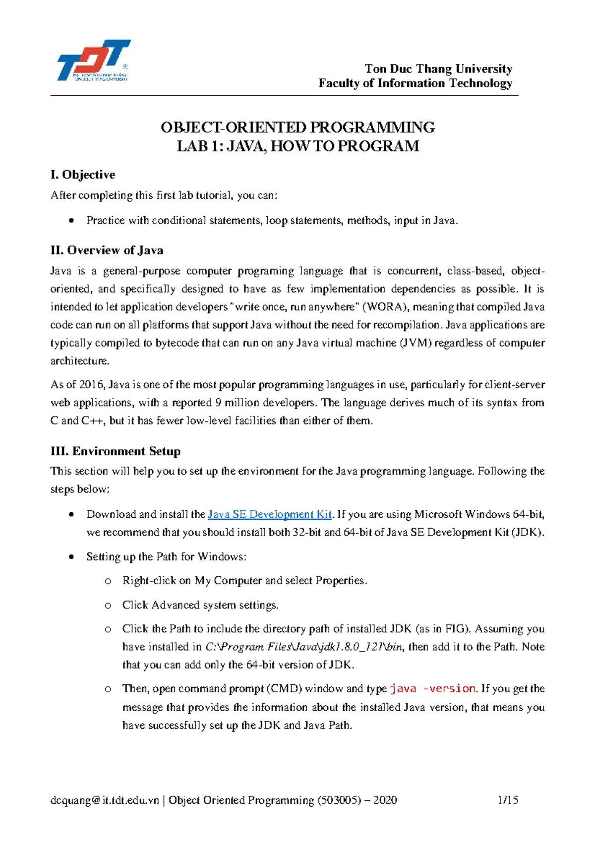 Lab 10: Nested Class & Design Patterns in OOP (503005) - Studocu