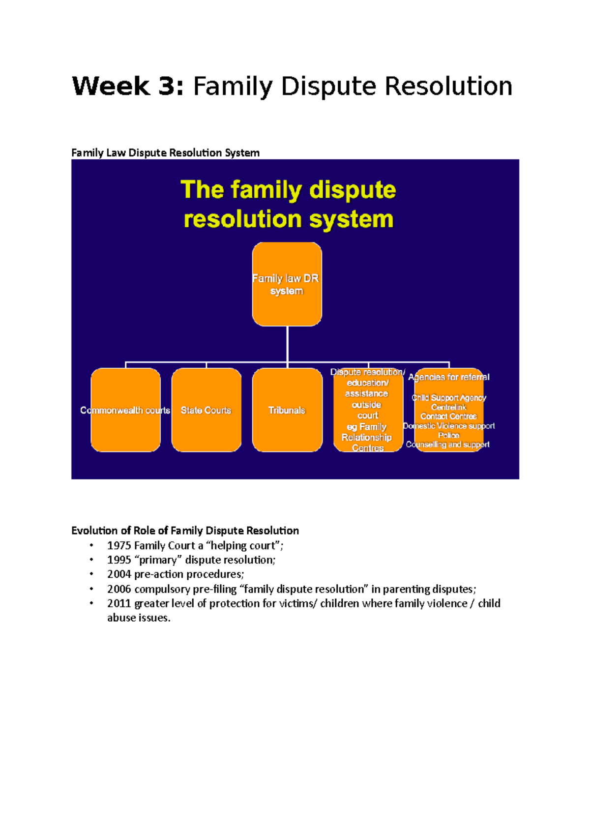 Week 3 - FDR in Family Law: Key Concepts and Legislative Framework ...