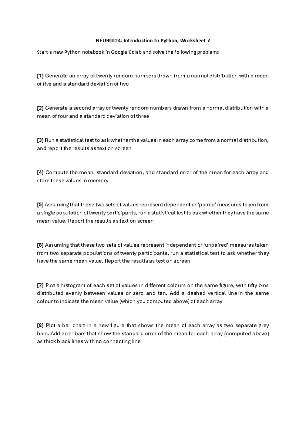 NEUR0024: Python Worksheet 7 - Statistical Analysis & Visualization ...