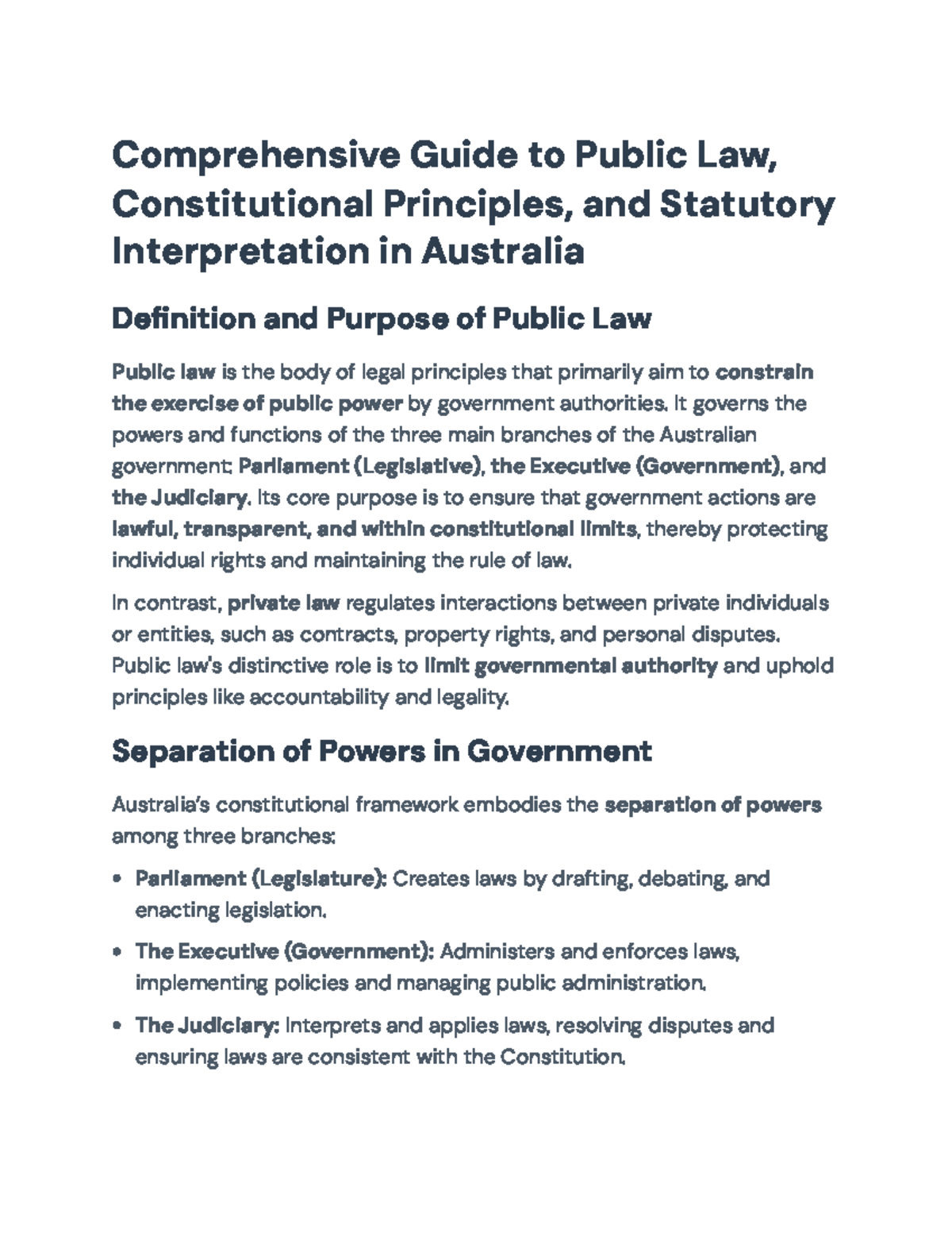 Comprehensive Guide to Public Law & Constitutional Principles in ...