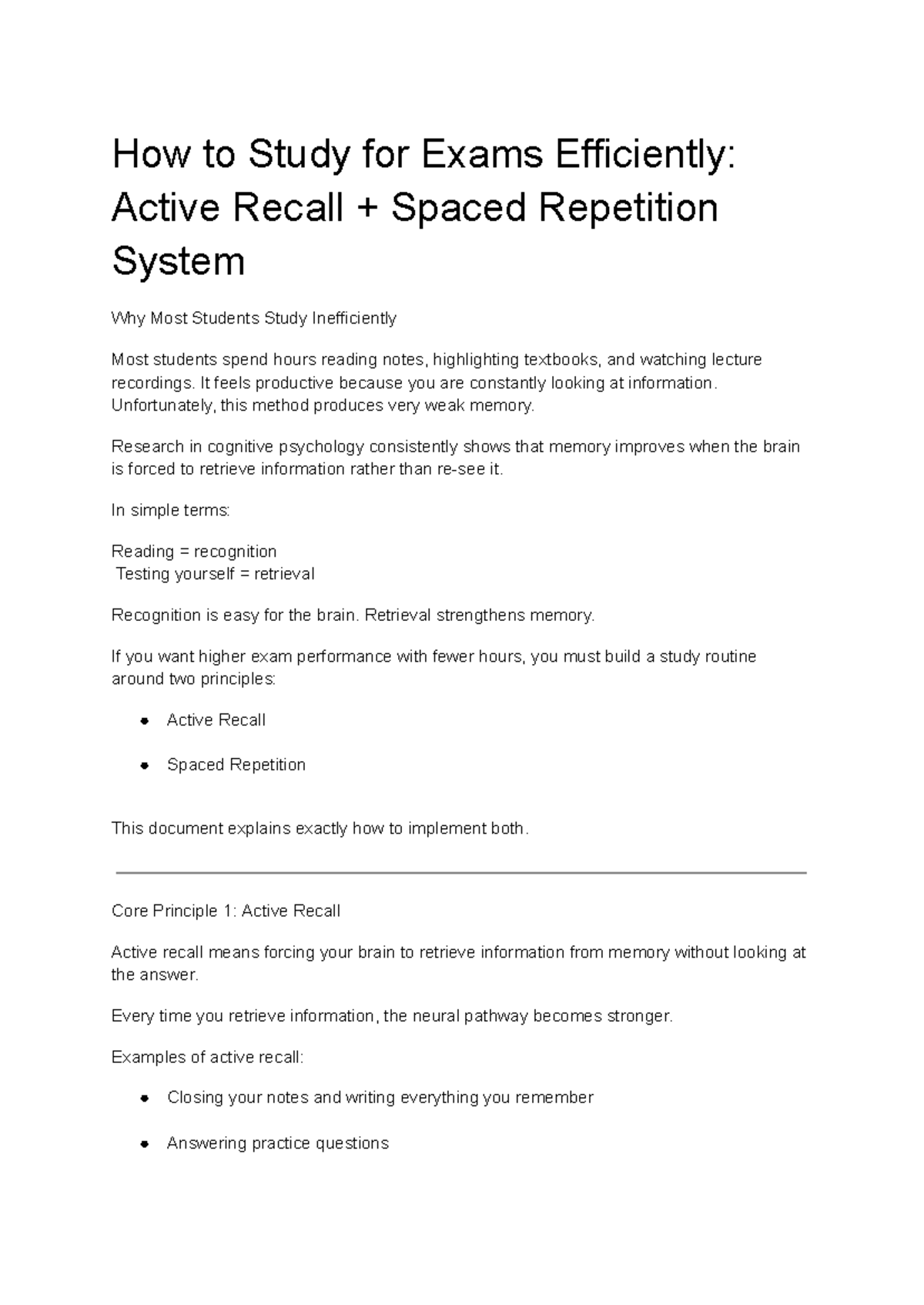 Efficient Exam Study Strategies: Active Recall & Spaced Repetition ...
