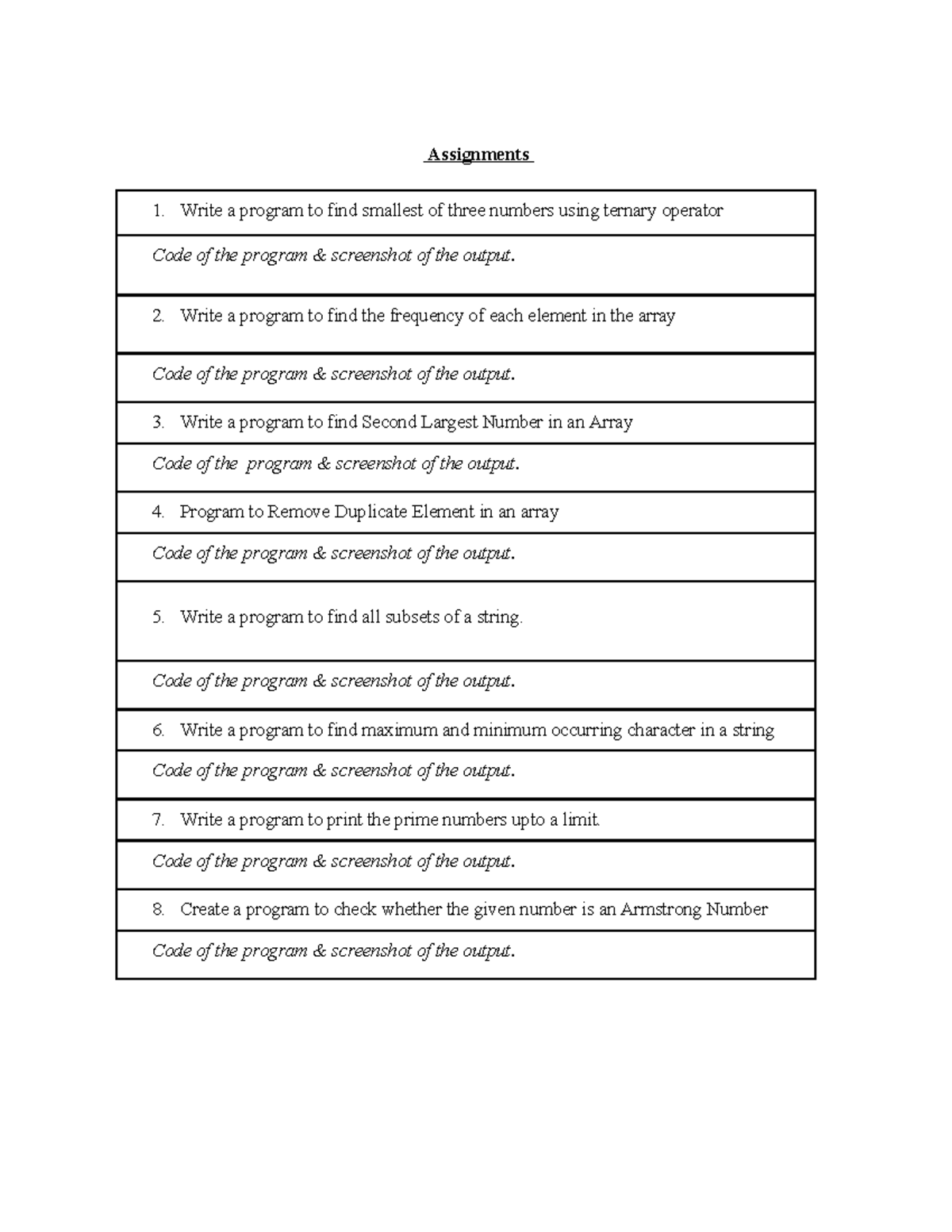 CSE101 Week 0.2 Assignments: Programming Challenges & Solutions - Studocu
