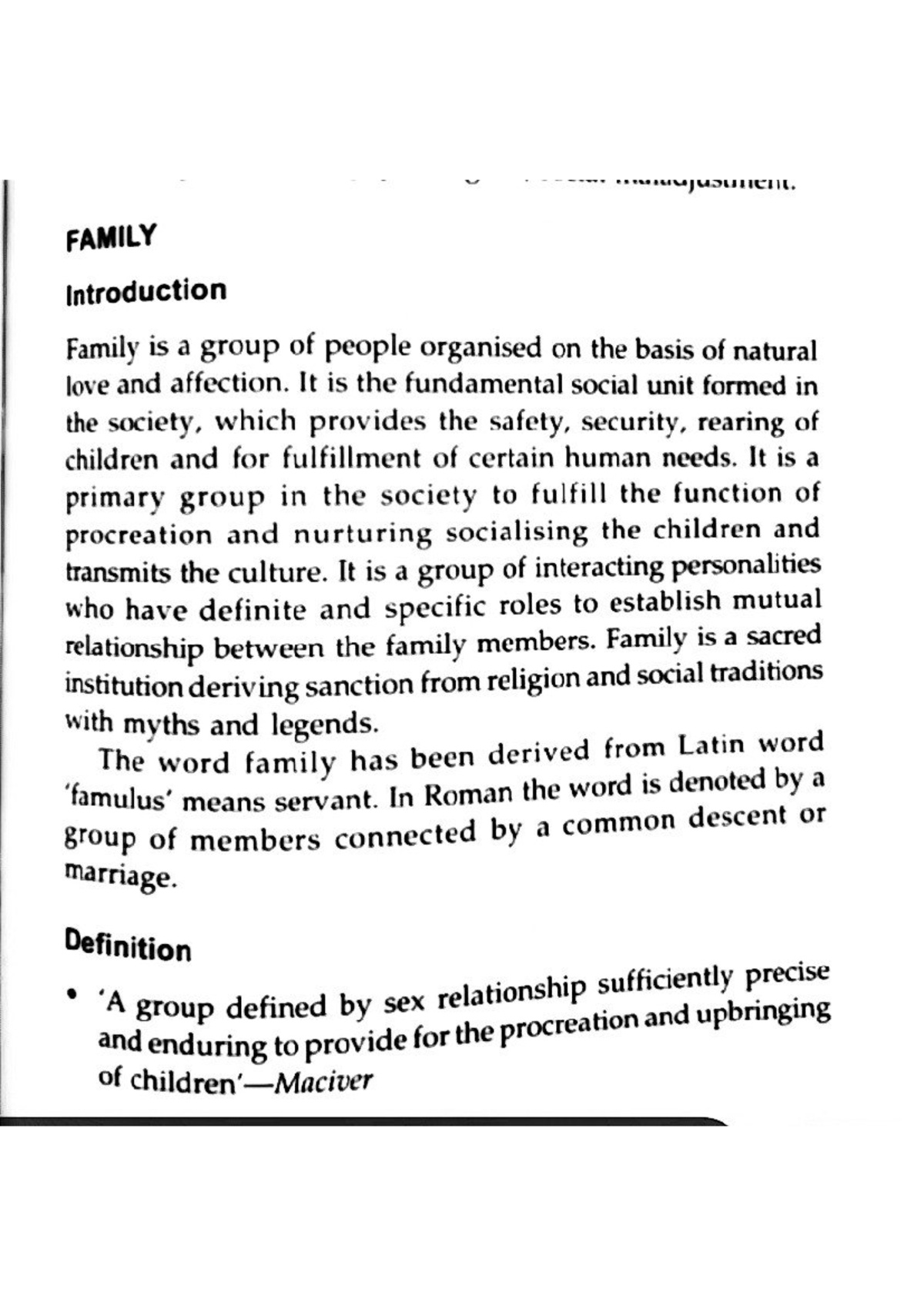Family sociology - FAMILY Introduction Family is a group of people ...