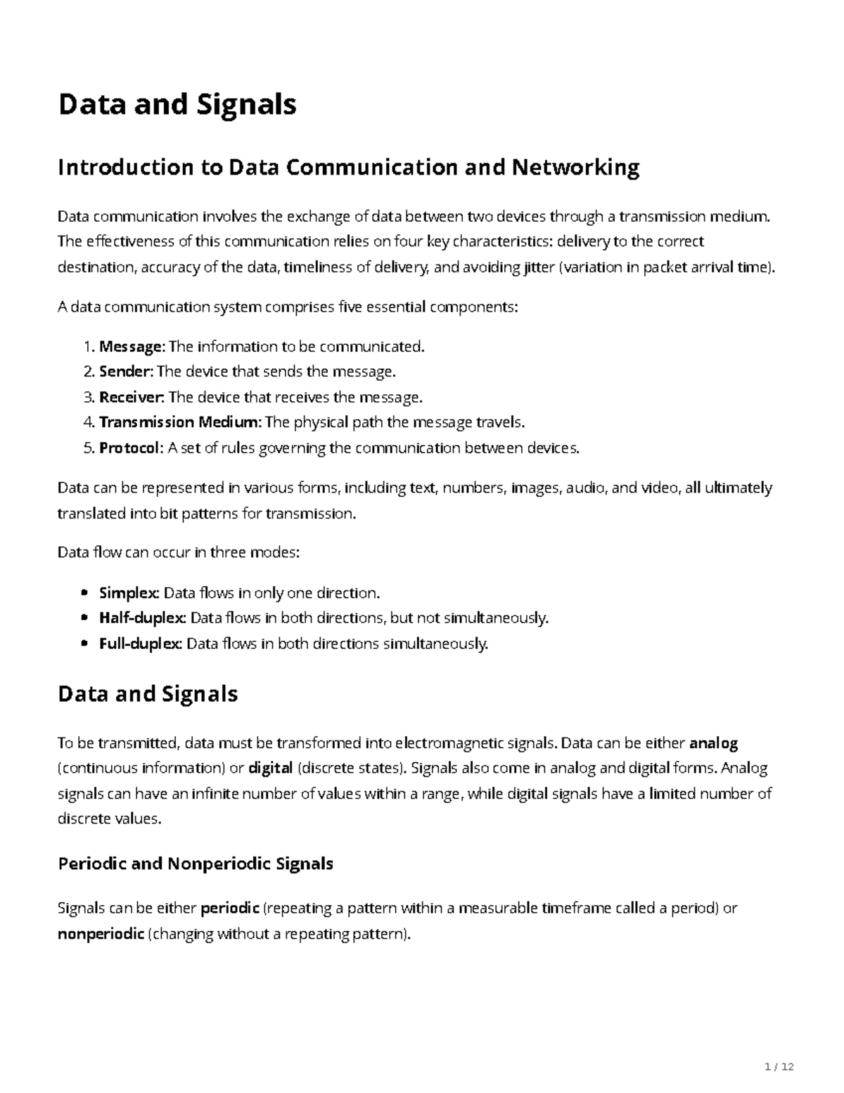 Chapter 1-4 Summary: Data Communication & Networking (ITT400) - Studocu