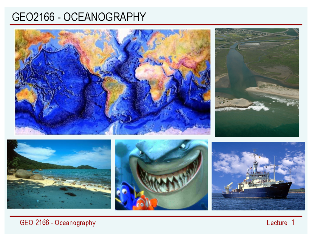 Lecture 1 Intro - GEO2166 - OCEANOGRAPHY Syllabus Who? Simone Dumas ...