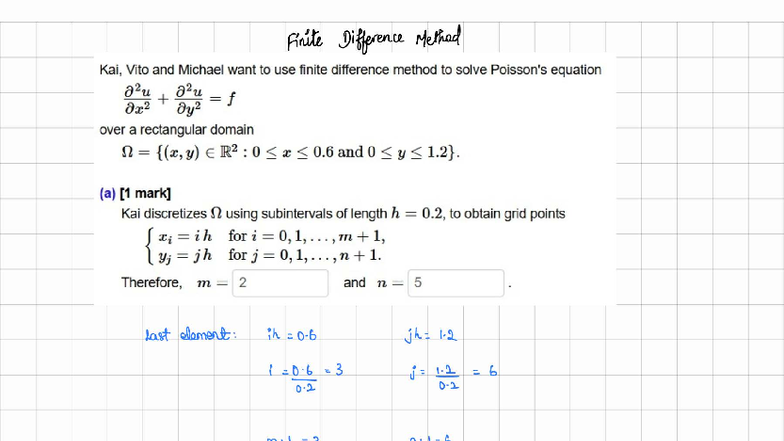 Finite Difference Method: Topic 7 Q251129 for Course 232420 - Studocu