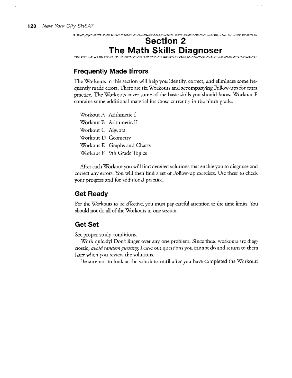 120 NYC SHSAT Section 2 Math Skills Diagnoser Workouts & Errors - Studocu