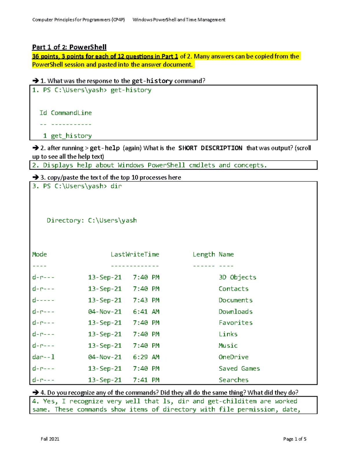 CPR Week8 Activity - Part 1 of 2 : PowerShell 36 points, 3 points for ...