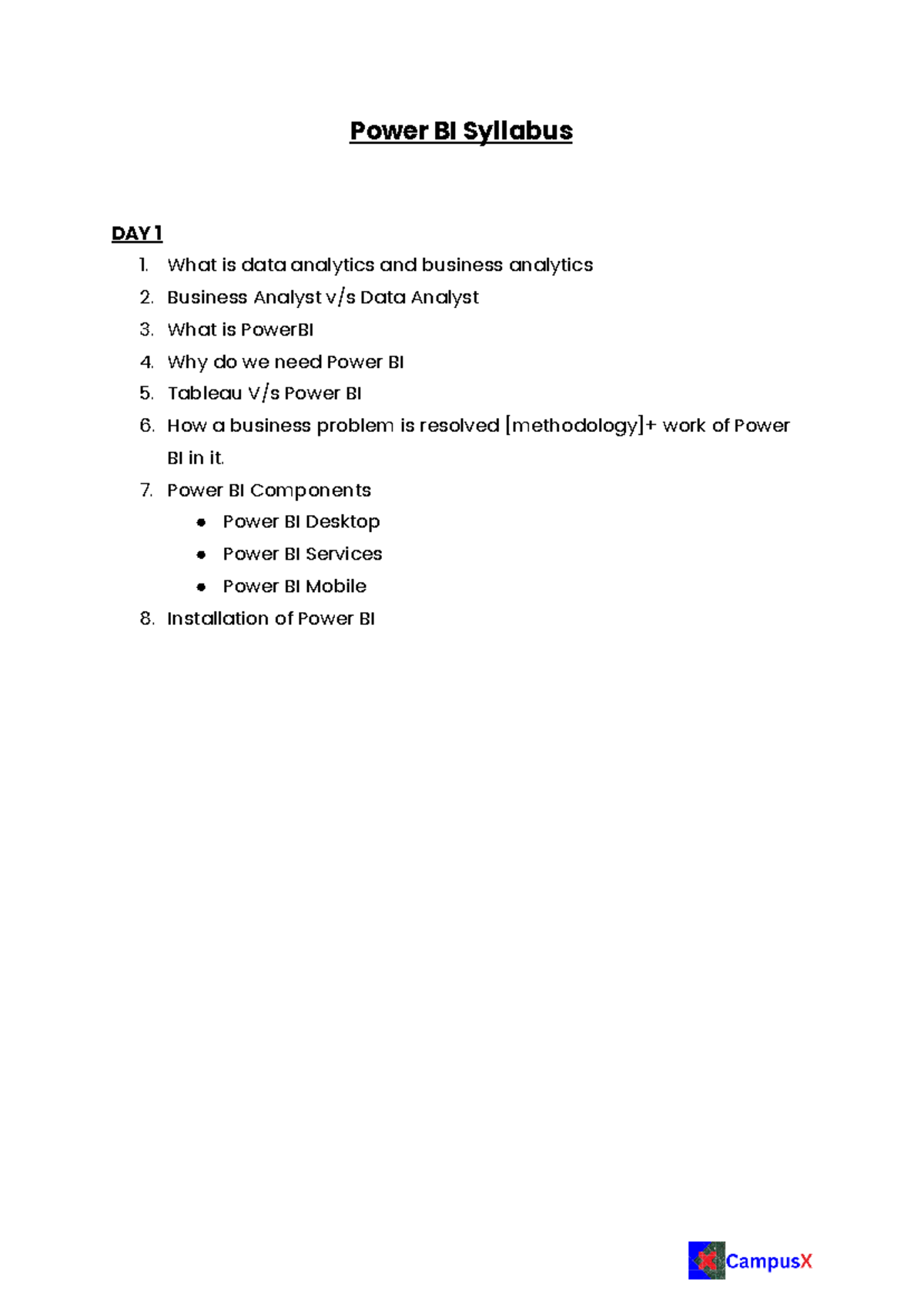 Power BI Syllabus - best notes - Power BI Syllabus DAY 1 What is data ...