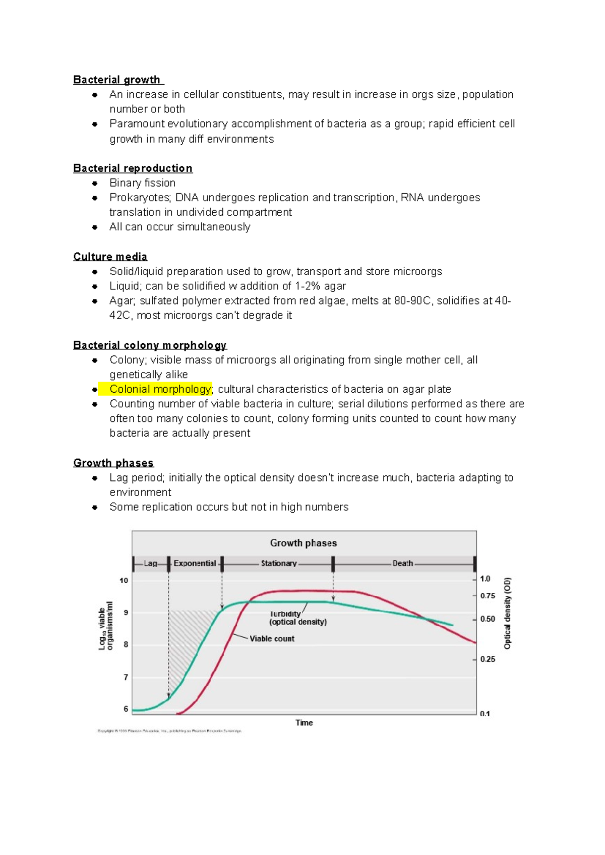 Microbial growth and diagnosis of infection - Bacterial growth An ...