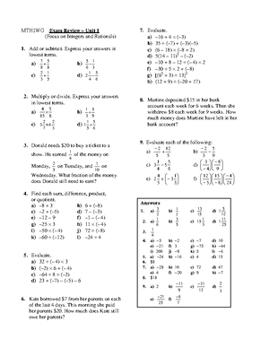 Math Course Test - Which is greater than 4? (a) 5, (b) - 5, (c) - 1/2 ...