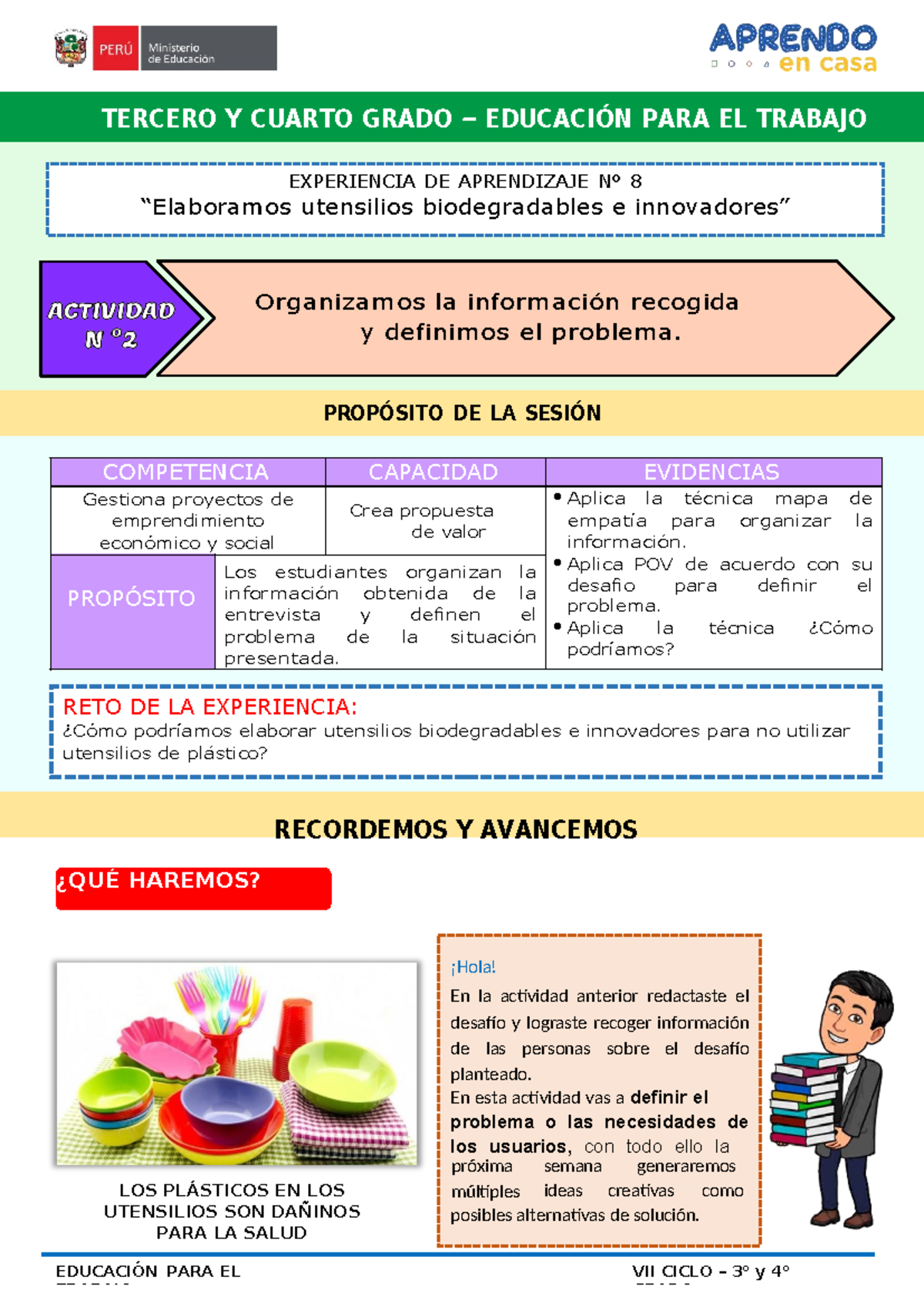 Educación para el Trabajo EPT VII Ciclo: Utensilios Biodegradables y ...