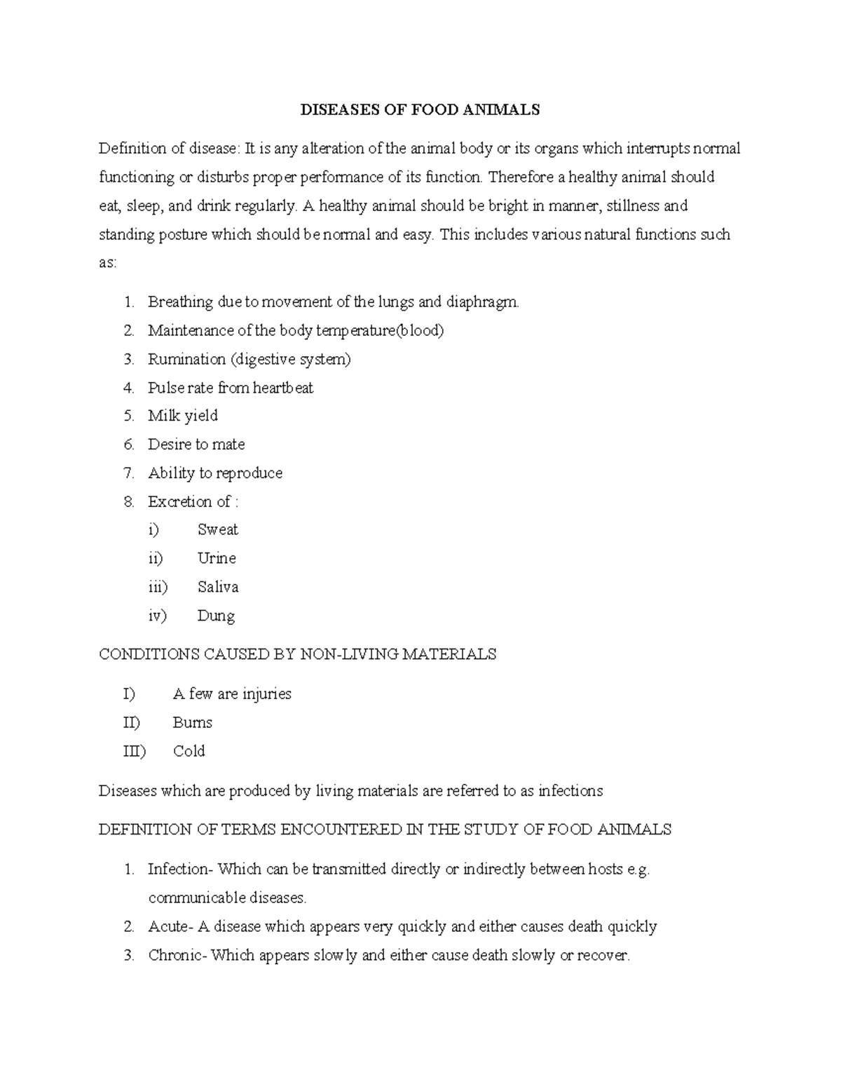 MEAT Inspection Notes - Summary of Parasitic and Infectious Diseases in ...