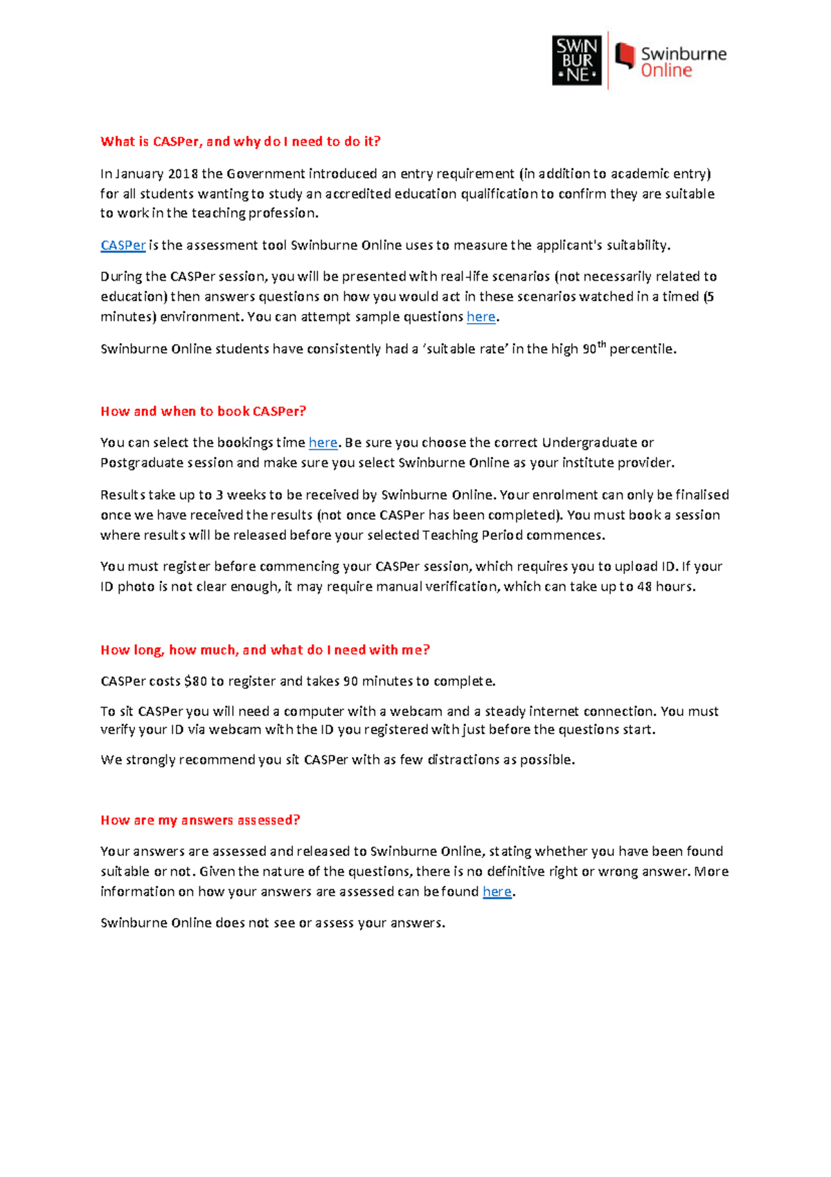 CASPer FAQ - What is CASPer, and why do I need to do it? In January ...