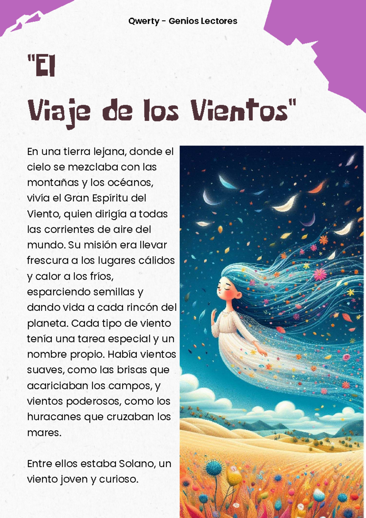 Laugen 5G Lectura 09 - El Viaje de Solano y el Gran Espíritu del Viento -  Studocu