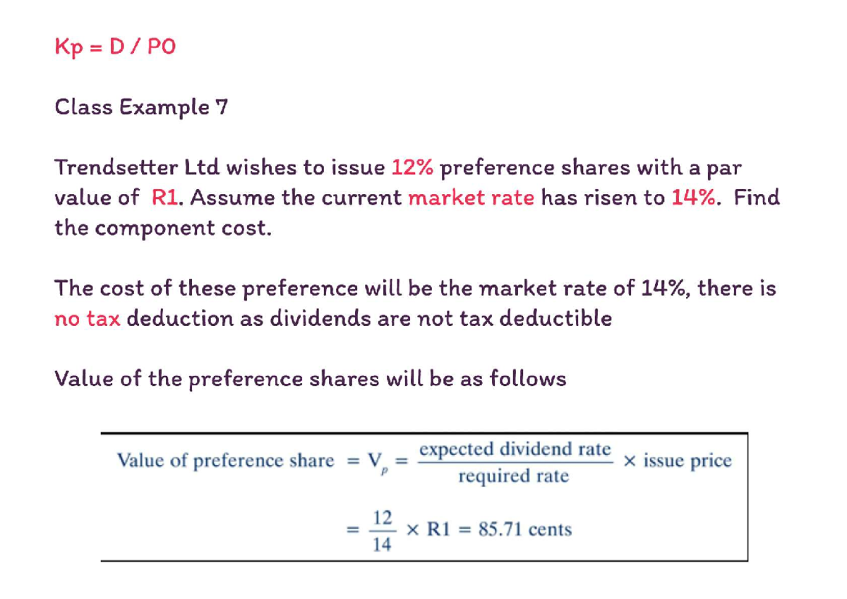 WACC PART 2: Understanding Cost of Capital and Preference Shares - Studocu