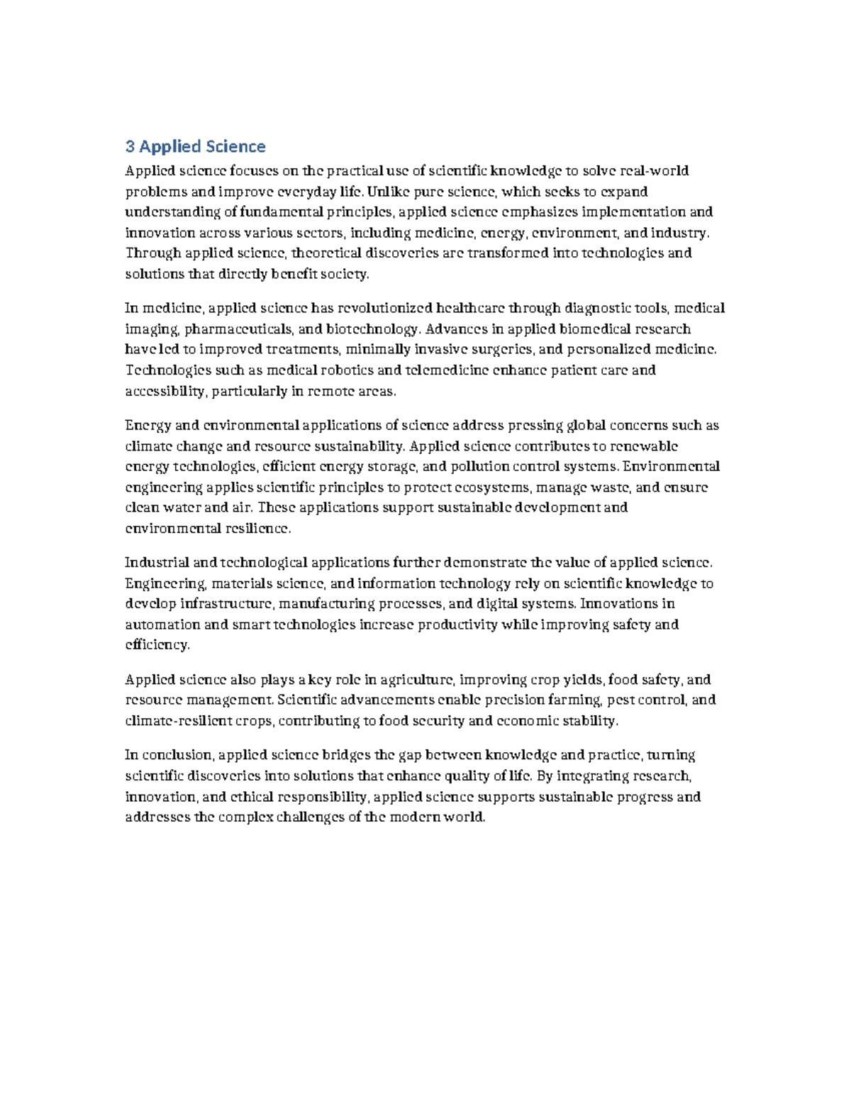 Applied Science: Practical Applications and Innovations in Society ...
