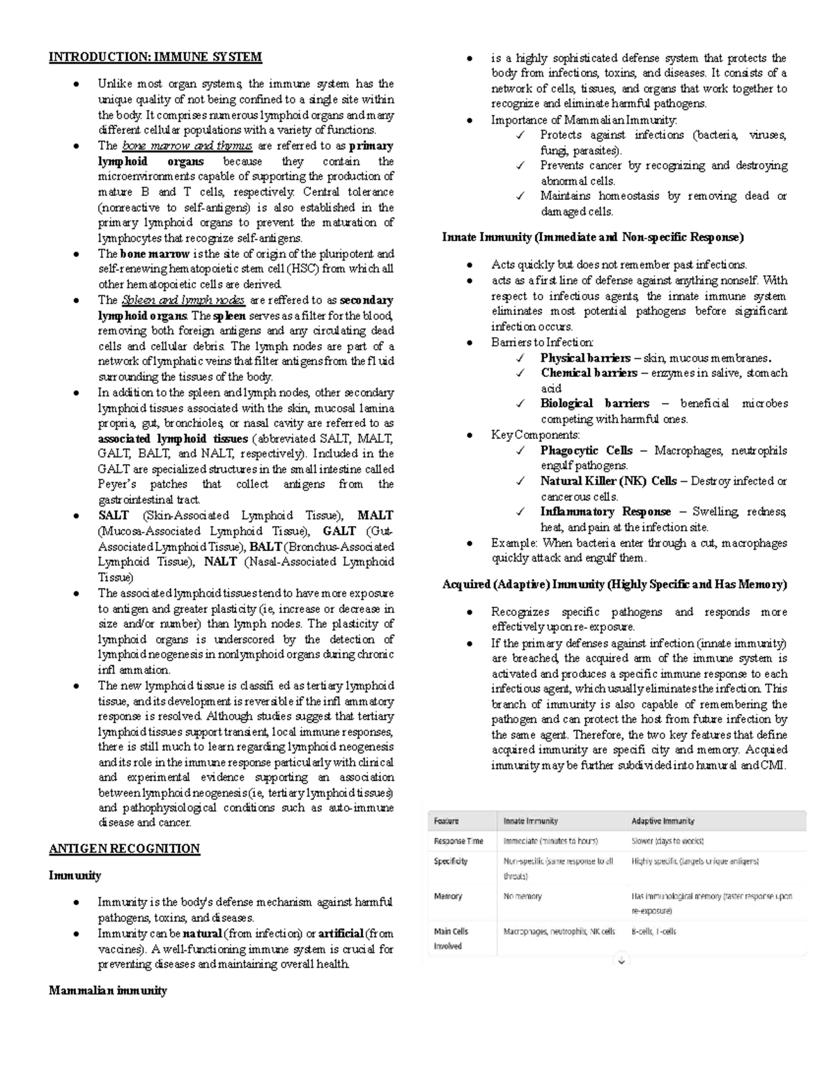 BIO 101: Introduction to the Immune System and Toxicology Report - Studocu