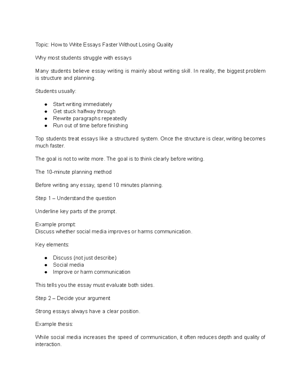 Effective Essay Writing Strategies: Tips for Success in ENG101 - Studocu