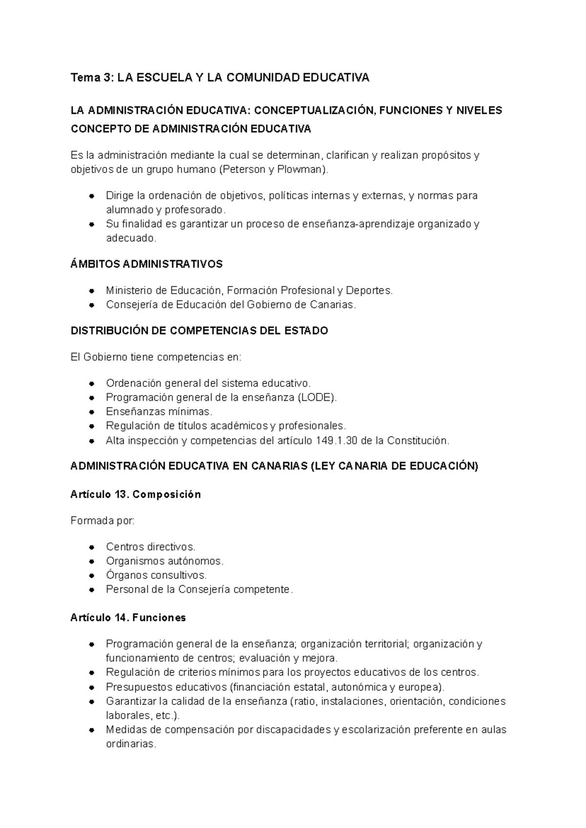 Tema 3: La Escuela y la Comunidad Educativa - Conceptos y Funciones ...