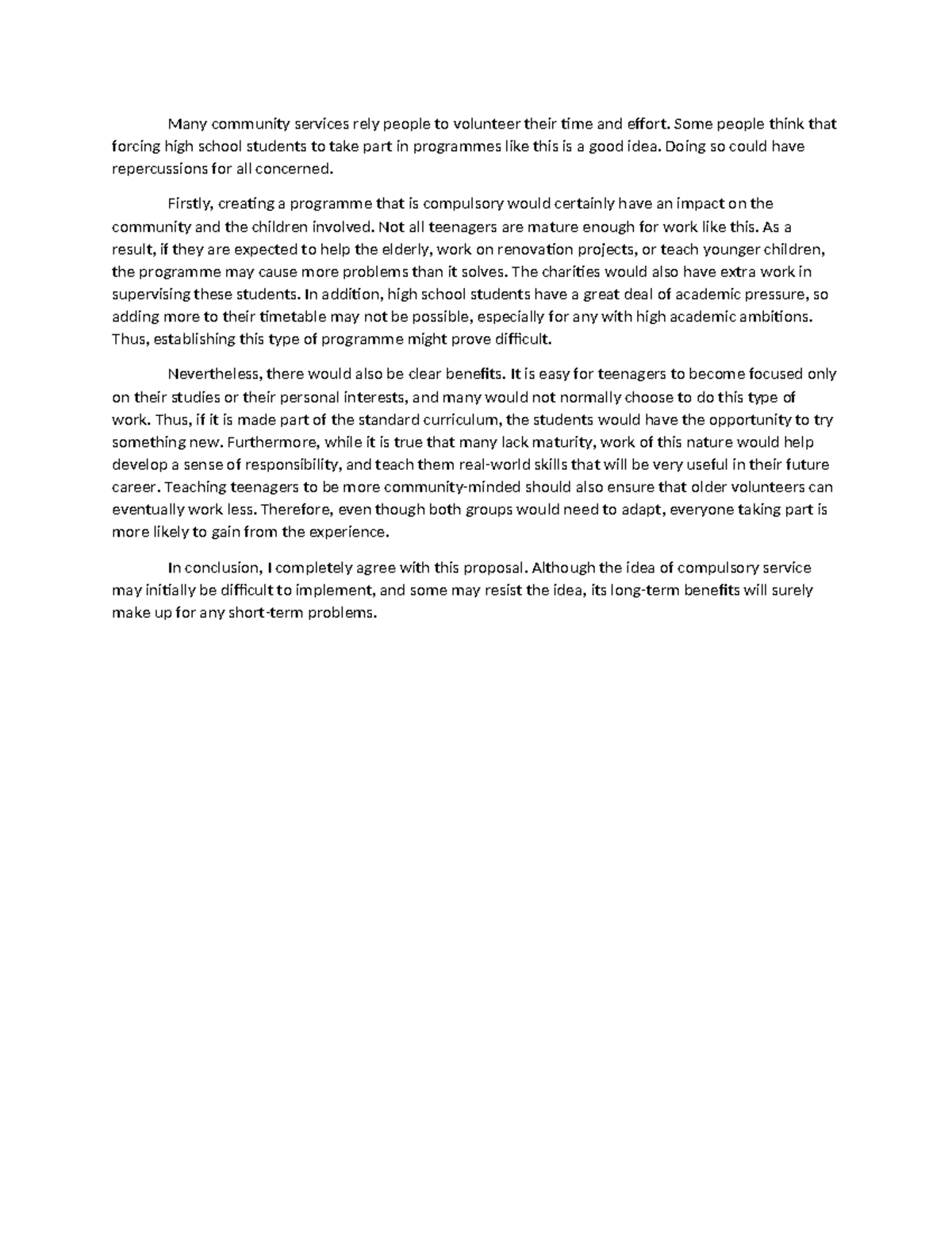 Compulsory Community Service for High School Students: Pros and Cons ...