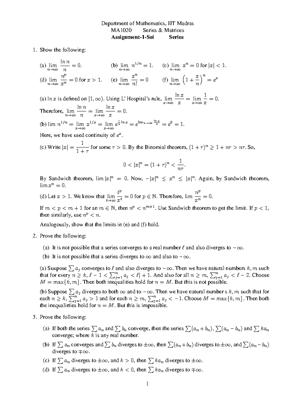 Classnotes-MA1102: Series and Matrices Overview - Studocu