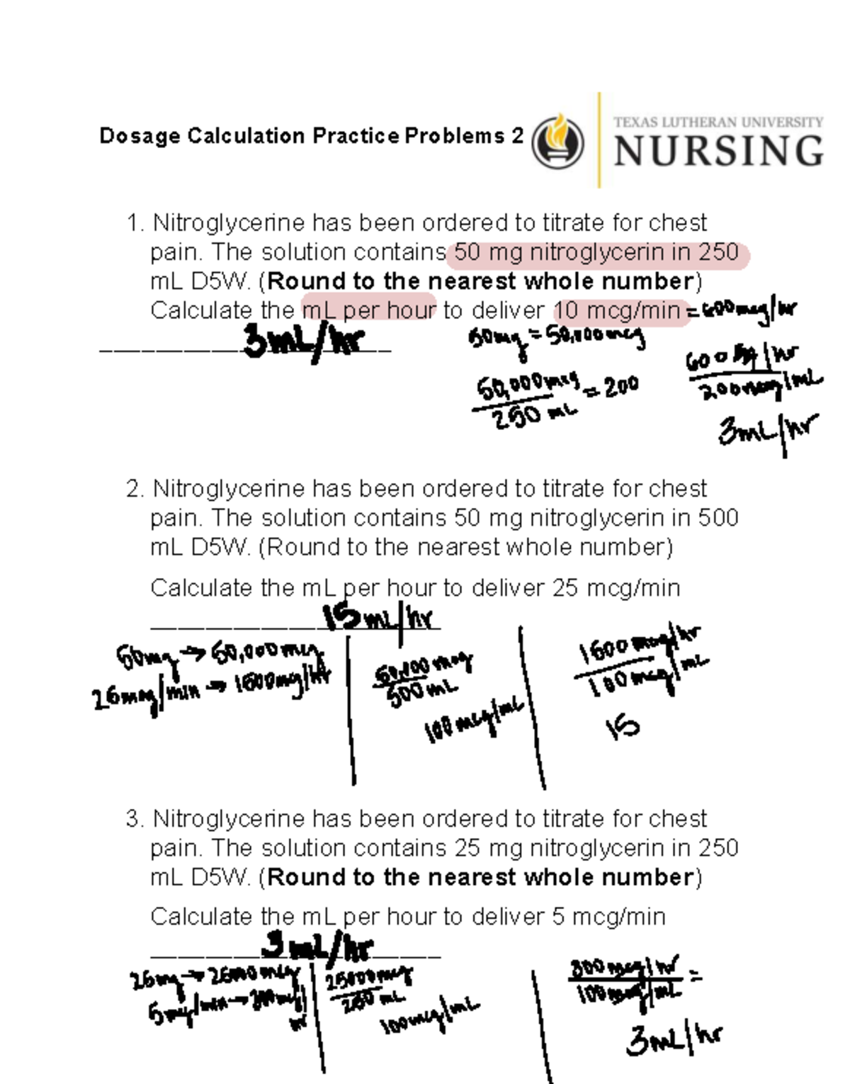 Dosage Calculation Practice Problems 2: Titration & Dosage Formulas ...