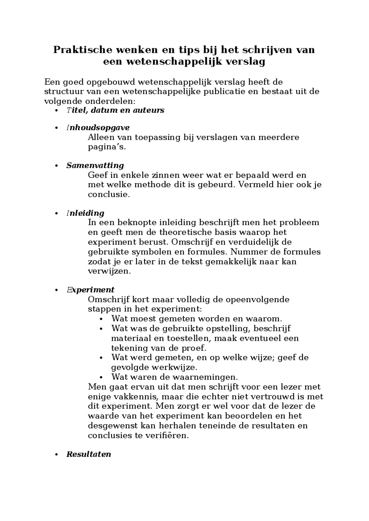 Wetenschappelijk Verslag 1: Praktische Tips voor Structuur en Inhoud ...
