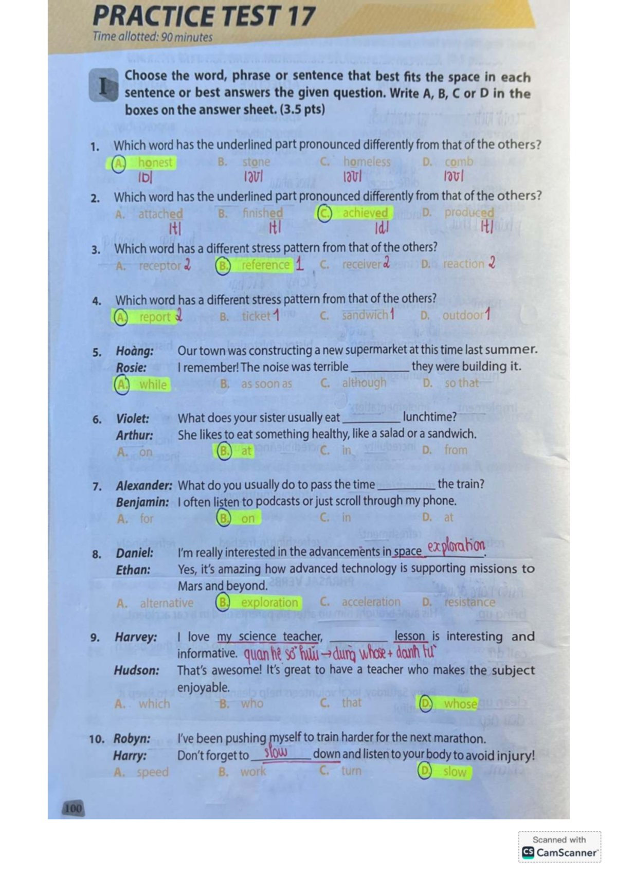Test 17+18 - Practice Questions and Answers for English Proficiency ...