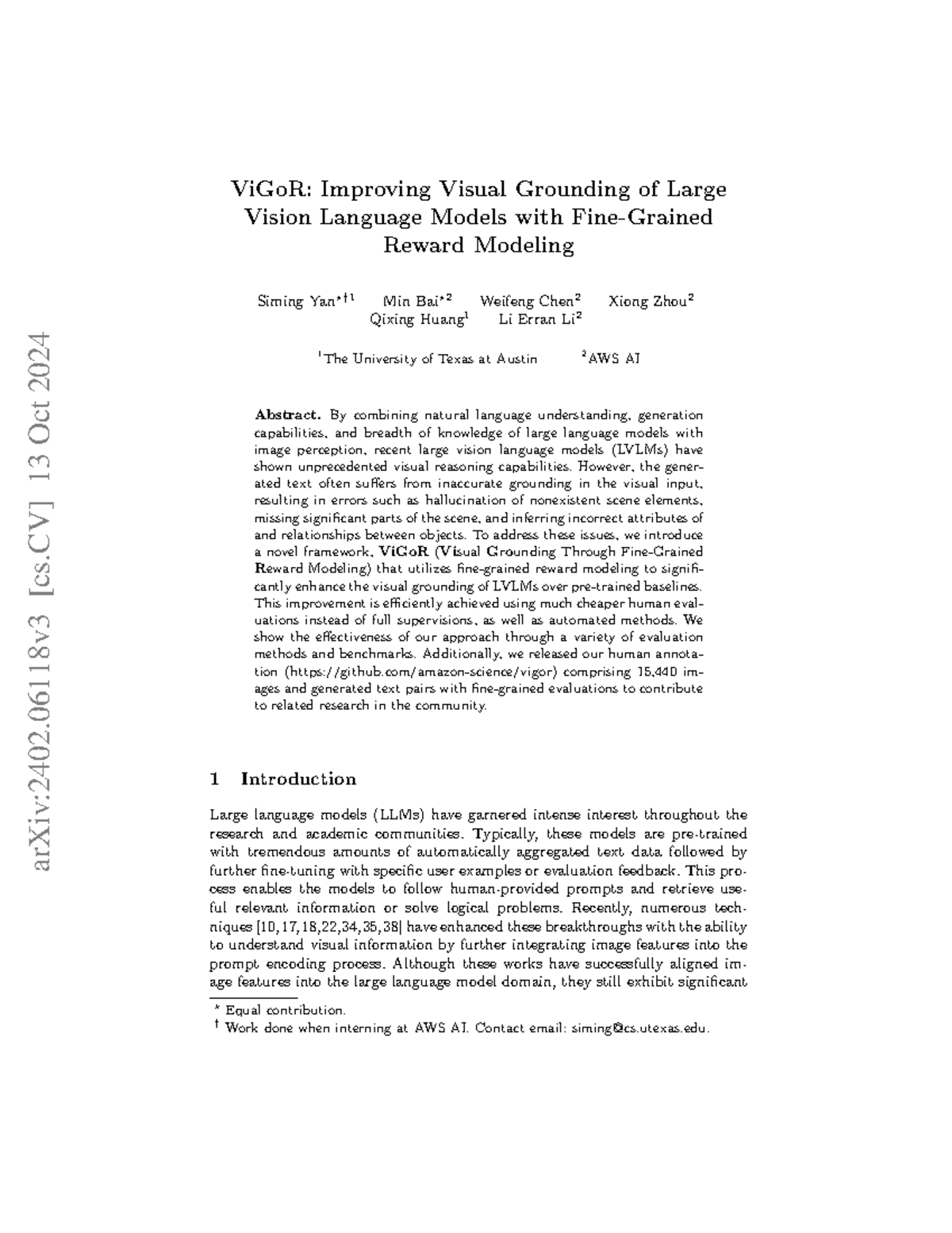 ViGoR: Enhancing Visual Grounding in LVLMs with Reward Modeling - Studocu