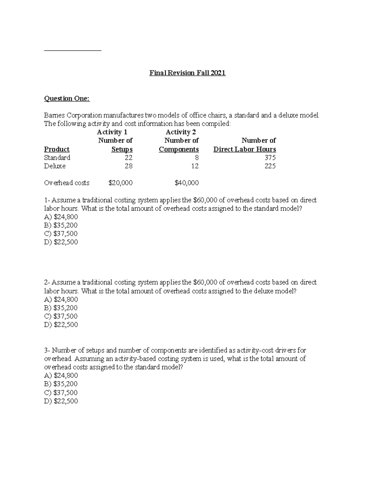 Cost Accounting - Lecture Notes and Exam Review for ACC 101 - Studocu