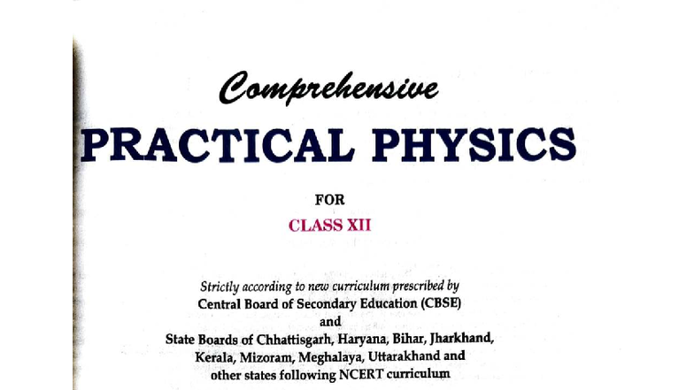 Comprehensive Practical Physics Experiments for Class XII (CBSE) - Studocu