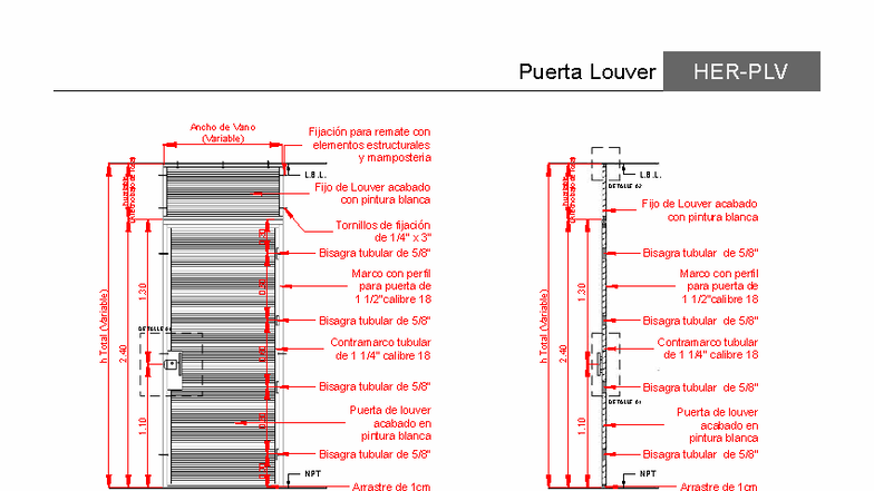 [HER-PLV] Detalles Técnicos de Puerta Louver Variable - Studocu