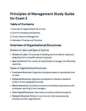 Comprehensive Management Principles Guide (Course Code: MGT101 ...