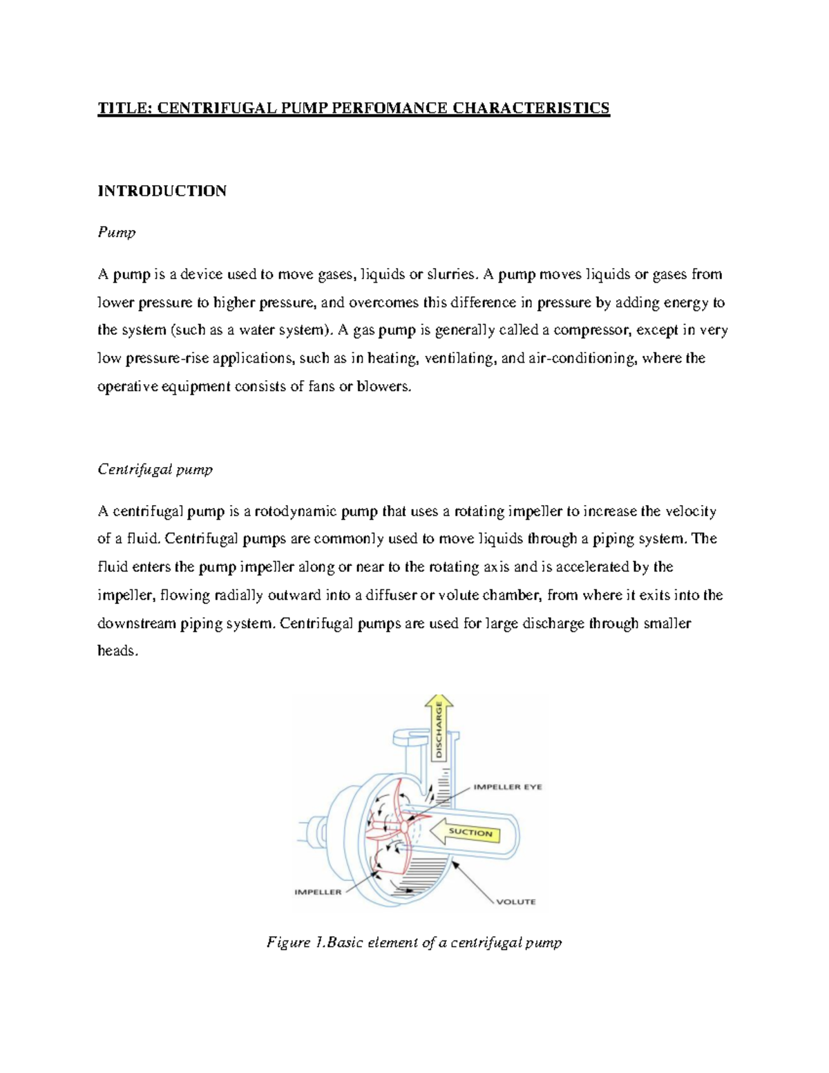 Centrifugal Pump Performance Test Report (76214761) - Studocu