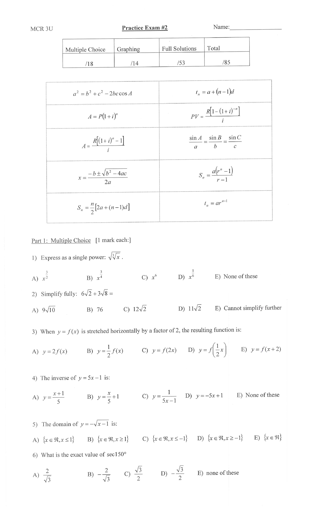Practice Exam 2 - Rotated Questions and Solutions - Studocu